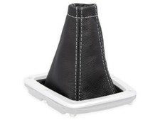 SCHALTMANSCHETTE FUR SUBARU IMPREZA WRX STI 2005-2007 SCHALTSACK LEDER n. WEISS