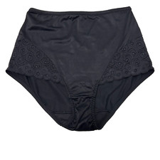 Bali Brief Panty XL Black Lace Firm Control Shapewear High Waisted Style 8054