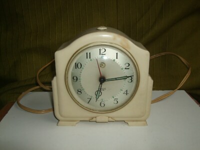 20JAHRHUNDERT SMITHS SECTRIC TISCH ELEKTRISCHE WEISSE BAKELIT UHR, MODELL, CA