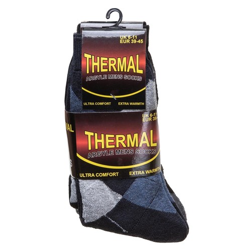 Mens Thermal Socks Argyle Design Thick Work Hike Boot Winter Warm 3