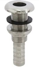 NRC&XRC Marine Grade Stainless Steel Barbed Standard Length Straight Thru-Hull