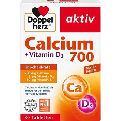 DOPPELHERZ Calcium 700+Vitamin D3 Tabletten 30 St. PZN 11346368