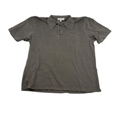 Calvin Klein Mens Polo Shirt Large Gray Cotton Short Sleeve Pocket Collared Top