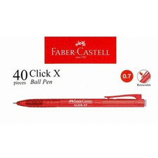 Faber-Castell Click X7 Ballpoint Pen 0.7mm Needle Point Retractable Red 40Pcs