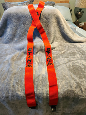 Welch Mfg. Co. STIHL PRO Logo Clip-On Suspenders Adjustable One Size Orange