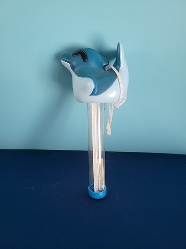 Floating Analog Animal Design Pool Thermometer Blue White Celsius/Fahrenheit