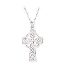Double Sided Sterling Silver Celtic Cross Necklace