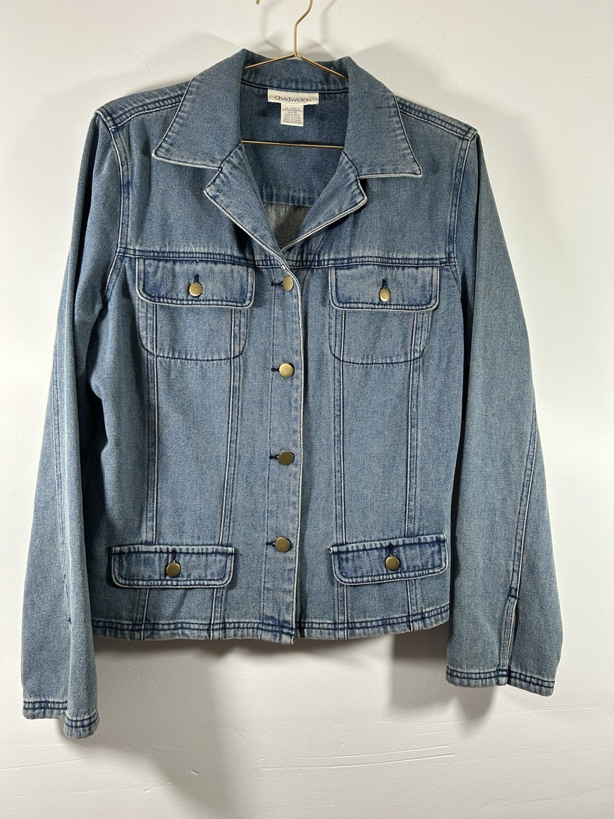 Chadwick’s Women’s Jean Jacket Blue Size 16 Vintage Denim