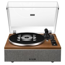 ONE-S Vinyl Record Player with Bluetooth Input/Output, All-in-One Vintage Tur...