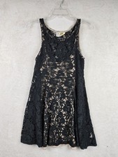 Free People Women's Lined Lace Sleeveless Black Dress Size XS