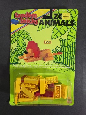 RARE VTG Tandem Bricks Zoo Animals Lion Building Blocks # 5002 - New/Sealed 1987