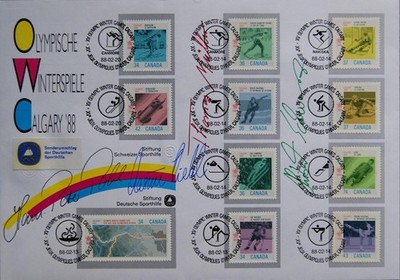 CANADA KANADA 1988 Winter Olympics Olympia Calgary Special Cover w. Signatures