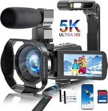 5K Camcorder Video Camera HD 64MP Camcorder 18X Digital Zoom with IR Night Ve...