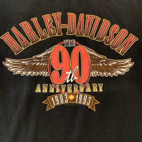 VTG Harley-Davidson Shirt Mens XL Black 90th Anniversary 1903 1993 USA Germany