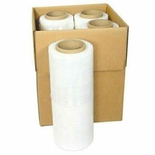 12" x 1500FT 80 Gauge Pallet Wrap Stretch Film Shrink Hand Wrap 1500' 4 Rolls