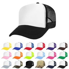 Kids 5 Panel Trucker Cap Mesh Snapback Hat Foam Front for Boys Girls Aged 3-7