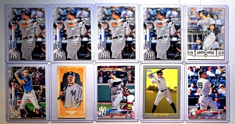 Aaron Judge 10 Card Lot 2018-2020 Topps.
