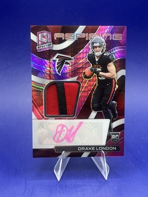 2022 Panini Spectra Aspiring Patch Auto Drake London #APA-DLO Pink Prizm /25 RC
