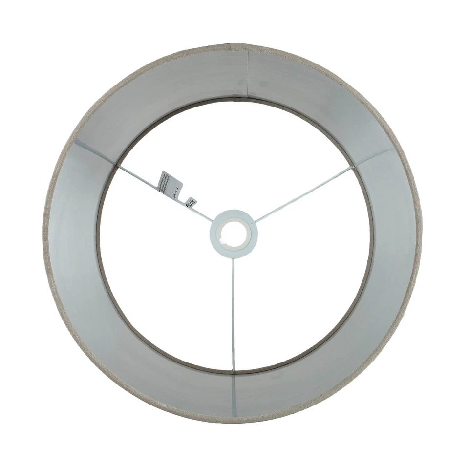 Paralume IN Tessuto Rotondo Velluto Ø 38 CM E27 E14 Taupe Argento per Lampada - Immagine 4 di 4