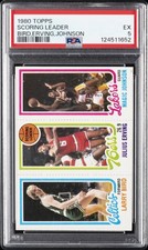 1980 TOPPS SCORING LEADER JULIUS ERVING LARRY BIRD MAGIC JOHNSON ROOKIE RC PSA 5