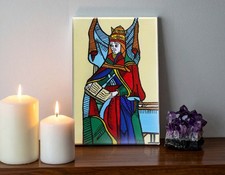 La Papessa, Dipinto acrilico 20x30 cm, Tarocchi di Marsiglia