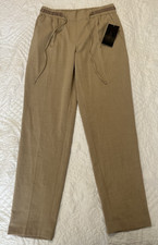 Zara Women's Trousers Size S Beige Chino Pants Drawstring Viscose