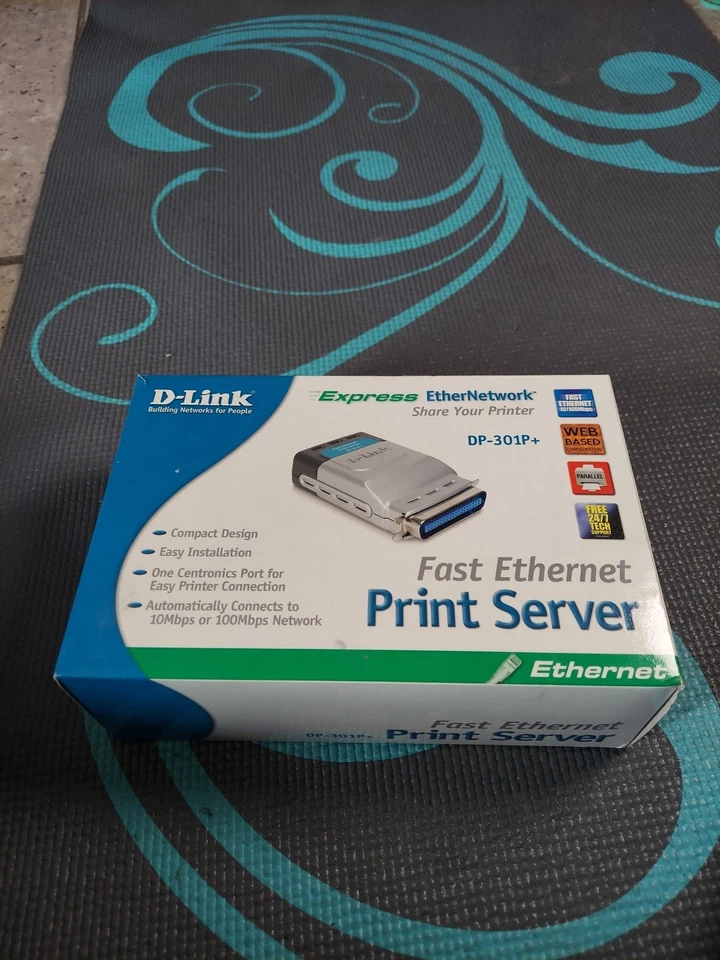 D-Link (DP-301P+) Fast Ethernet Parallel 1 Centronics Port Print Server open Box - Image 3 of 4