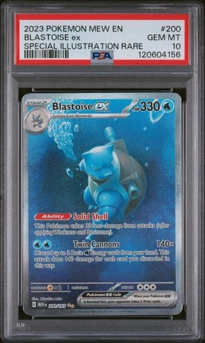 2023 POKEMON MEW EN-151 SPECIAL ILLUSTRATION RARE #200 BLASTOISE EX PSA 10