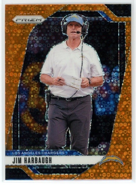 Jim Harbaugh 2024 Panini Prizm #163 Los Angeles Chargers Disco