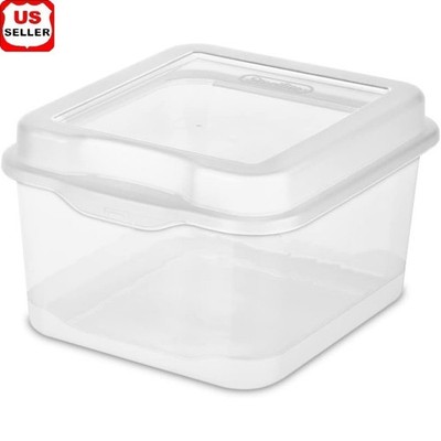 Durable Shatterproof Clear CD DVD Storage Box W/ Flip Top Lid Transparent Design