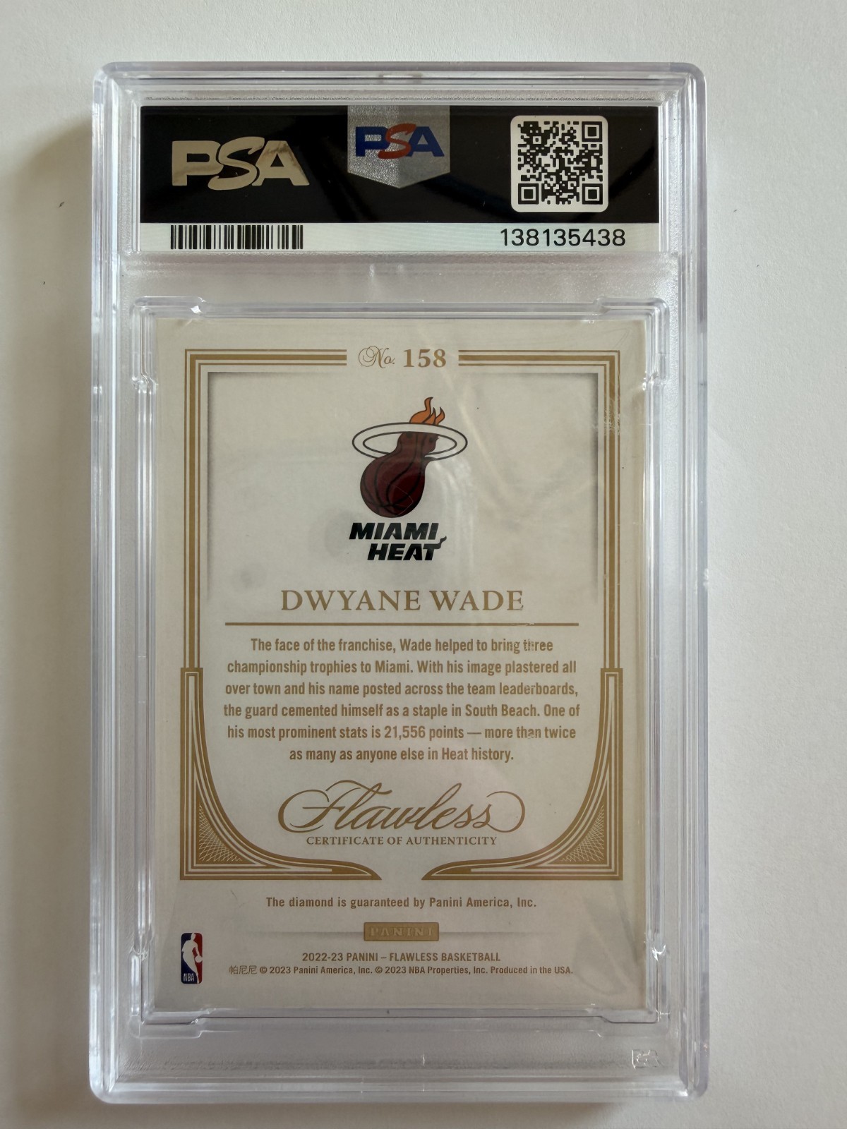 2022 Flawless Dwayne Wade Platinum 1/1  with Diamond and Auto view 2