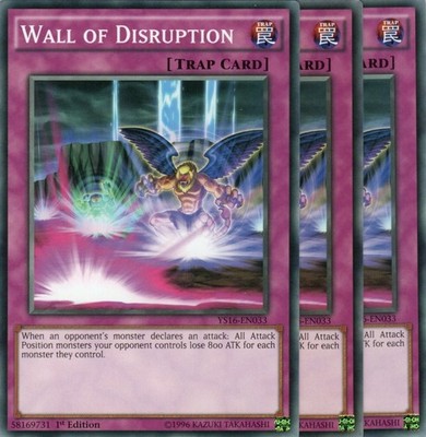 yugioh 3x Wall of Disruption YS16-EN033 COMMON ENGLISCH
