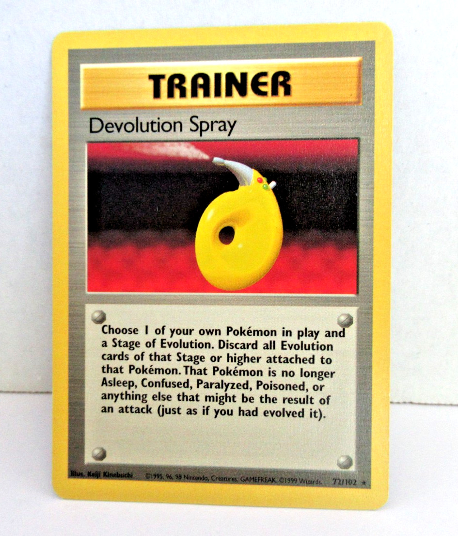 DEVOLUTION SPRAY - Non Holo - 72/102 - Base Set - Pokemon Card - NM
