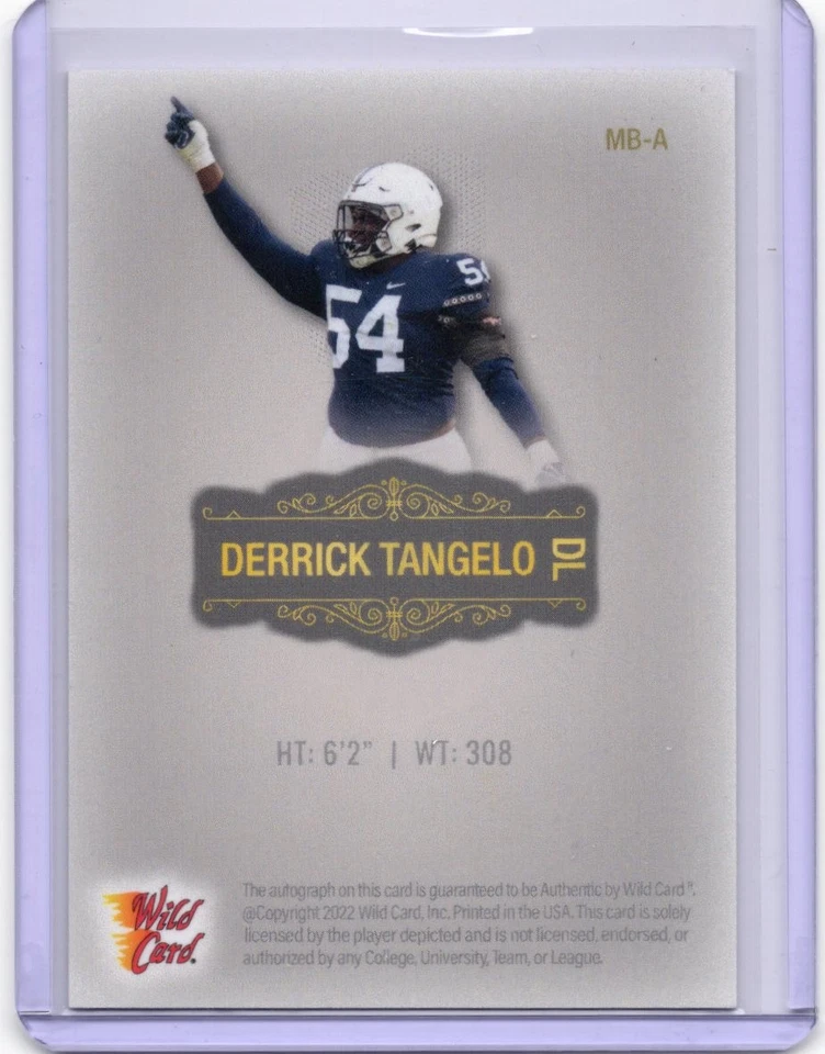 Derrick Tangelo Autograph Gold/Silver Foil #/100 2022 Wild Card #MB-A SN,AU - Image 2 of 2