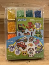 Perler Fuse Bead Set 4000 Assorted Multicolor Beads with Tray and Pattern Book