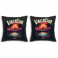Set of 2 Throw Pillow Covers 18x18in - Scenic Mountain Lake Design