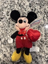 Disney Store 8 Inch Bean Bag Valentine Mickey Mouse New With Tags
