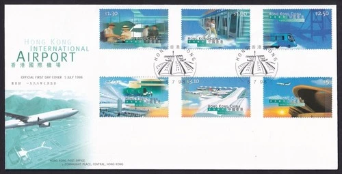 Hong Kong, 1998 International Airport Illustrated FDC. Special AIRPORT Handstamp