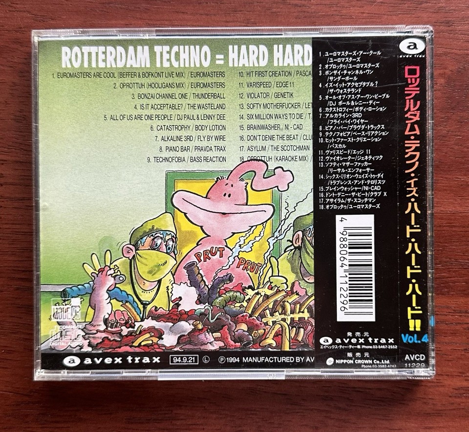 1994 Rotterdam Records Techno=HARD Vol. 4 Gabber Techno happy hardcore ...