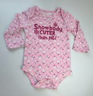 Snowman Patterned Long Sleeve Bodysuit 6-9 Months — photo 1