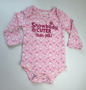 Snowman Patterned Long Sleeve Bodysuit 6-9 Months