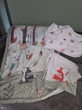 Woodland Creatures Baby Crib Set. Sheet, Comfortable, Skirt