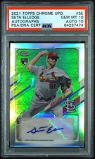 2021 TOPPS CHROME UPDATE AUTOS #SE SETH ELLEDGE PSA 10 AUTO 10