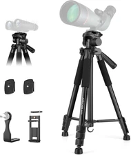 Spotting Scope Tripod, 67" Binocular Tripod with 67 Inch, Black