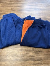 Boy  s Mesh Athletic Shorts Lot Blue Orange Elastic Waist Drawstring Sports