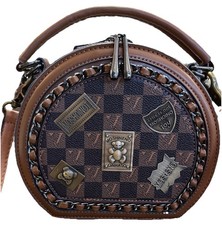 Vintage Women's Bag, Round Crossbody Bag, One Shoulder Crossbody Circle Tote,...