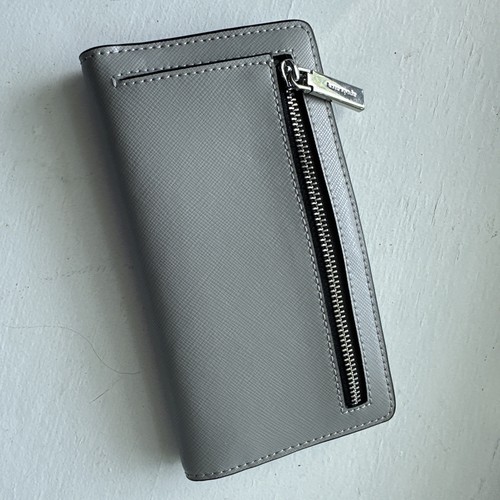 Kate Spade Madison schmale Brieftasche, Geldbörse, grau und weiß - Bild 2 von 9