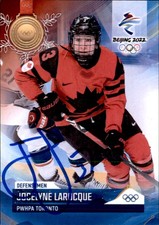 Jocelyne Larocque Signed 2022 By Beijing Olympics Women Hockey Card PWHL Toronto