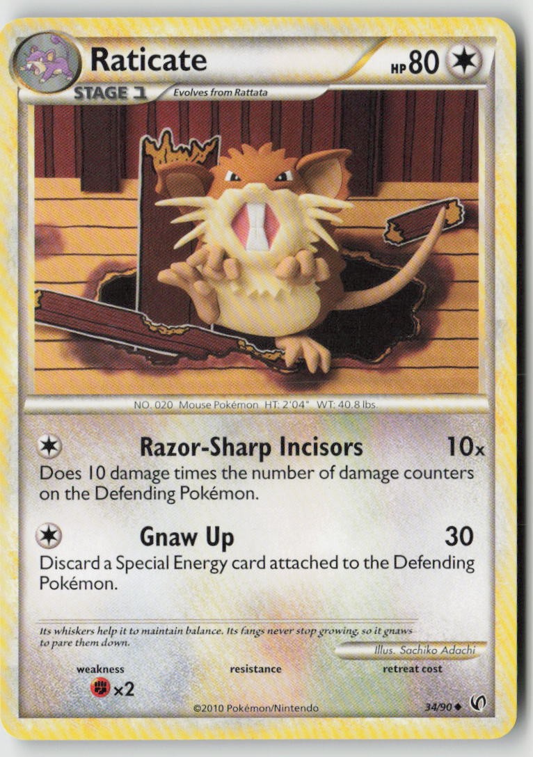 HGSS Undaunted Raticate 34/90 DMG