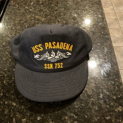 Vintage USS PASADENA Snap Back Trucker Baseball Hat Cap USA MADE VTG
